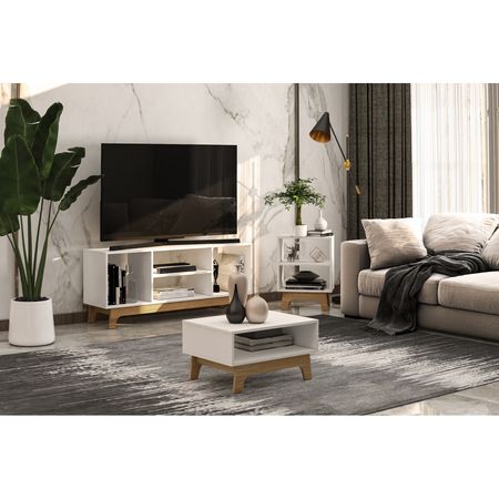 Set Living 3 piezas Rack Mesa Ratona Arrime MDF MDP de 15 mm