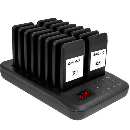 Llamador de Servicio Pager Gadnic Para Restaurante Gastronomía x16