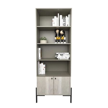 Biblioteca Metalwood DS Home 2 puertas Nevado Gris 183x67x36 cm