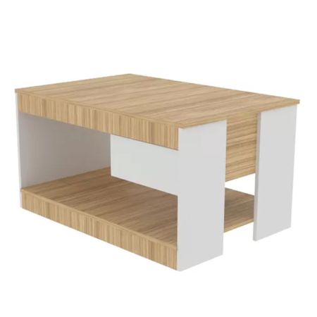 Mesa Ratona Con Cajón Coco y Blanco