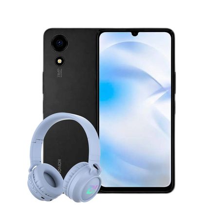 Combo Honor T10 4+128GB Negro + Auriculares Casco Dekkin Celeste