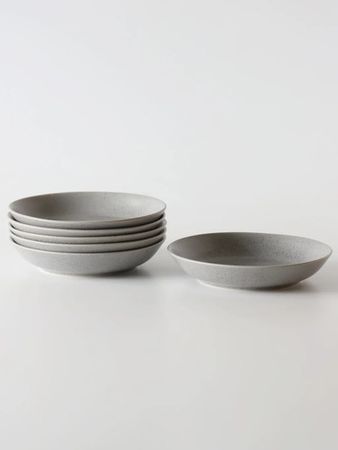 Set 6 Platos Hondos Gres 20,6cm Gris Blackly Gris