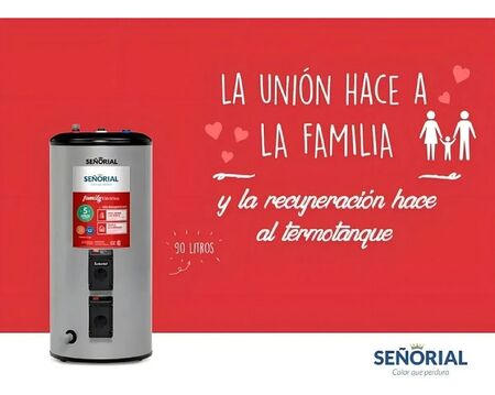 Termotanque Electrico Señorial Family 90L Carga Superior TTS-90 EAR