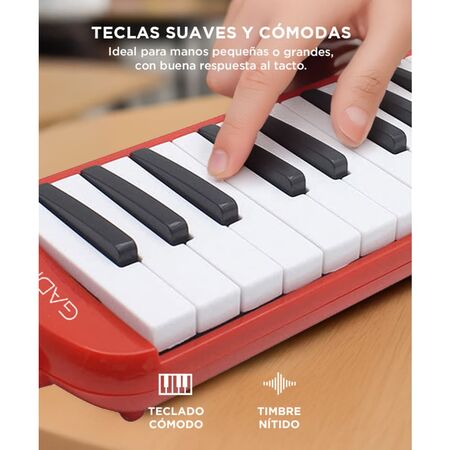Flauta Melódica Gadnic Piano 32 Teclas Rojo