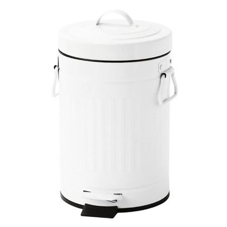 Cesto de Basura Carol 3L con Pedal y Manija Cierre Suave Blanco