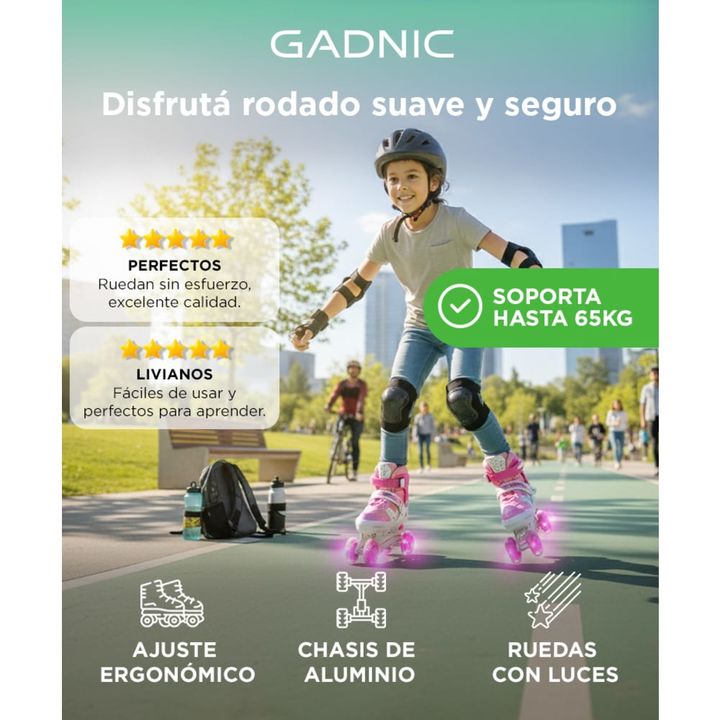 Rollers Para Niñas y Niños Extensibles Con Bolso - Vista 2