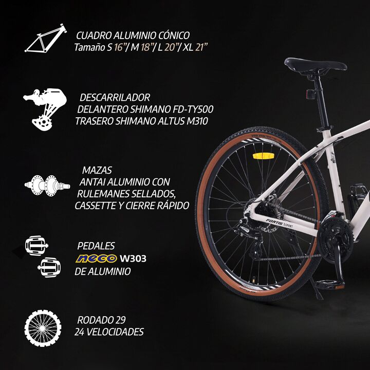 Bicicleta Overtech Fortis Sport 24v Shimano Mtb R29 Aluminio - Vista 15