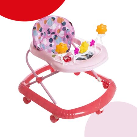 Andador Musical Ajustable 6 Ruedas Grandes Bebesit 3004-V2D Rosa