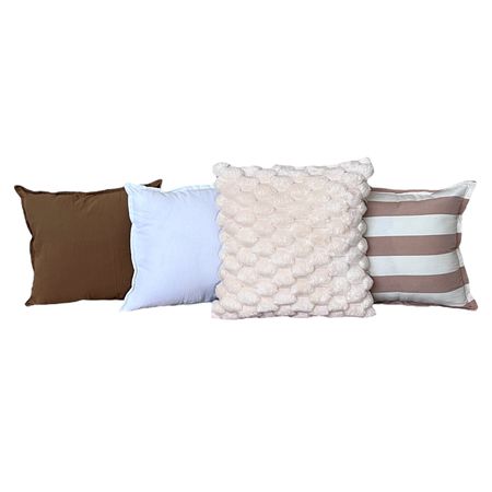 Pack X 4 Almohadones Tusor 40x40 y Peludo 45x45 Nordico cama
