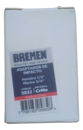 Adaptador Tubo Hexagonal 1/2 a Macho 3/4 Pulgada Bremen Alto Impacto