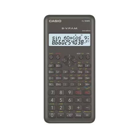 CALCULADORA CIENTIFICA CASIO FX-95MS - NEGRO, 2° EDICION, 244 FUNCIONES, 10+2 DIGITOS, PILA AAA