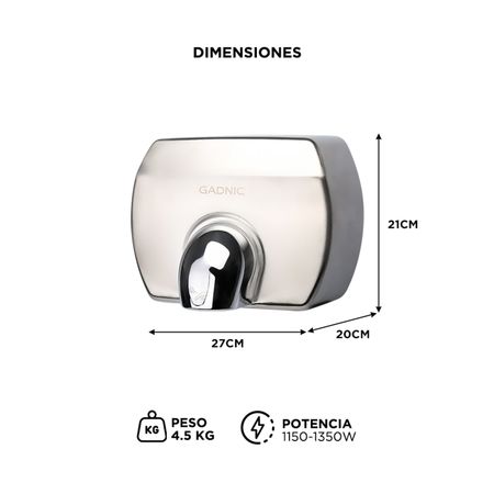 Secamanos Eléctrico Gadnic - Automático por Aproximación