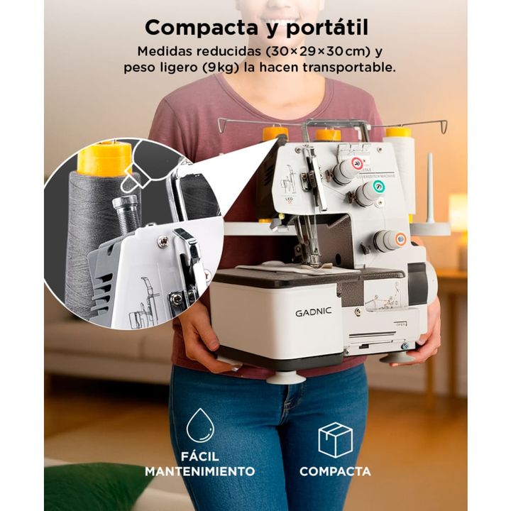 Máquina de Coser Gadnic Interlock de 3 Hilos 135w - Vista 5