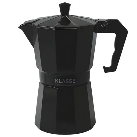 Cafetera Estilo Italiano Moka Klasse 6 Tazas 300 ml Negra Mate de Aluminio (KS3705)