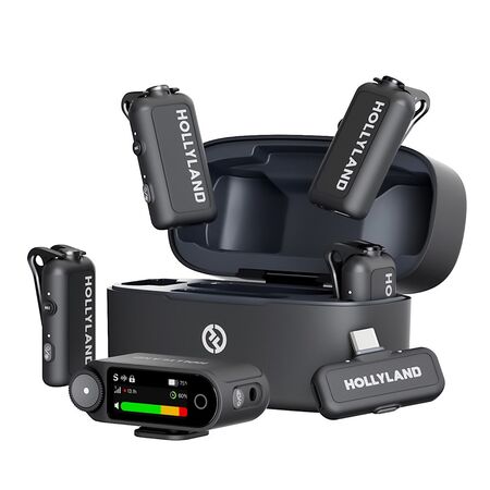 Micrófono Inalámbrico Hollyland Lark Max 2 Combo 4 Personas 4 TX Camara RX USB-C RX