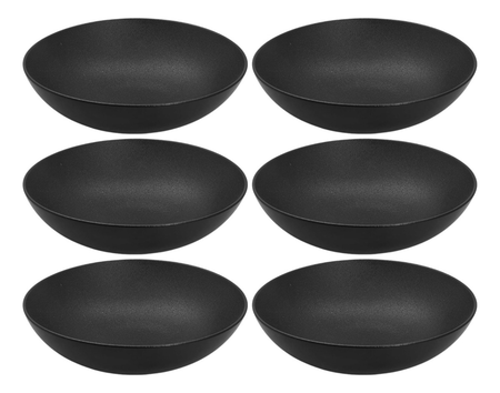 Set X6 Bowl Compotera Porcelana Baralee 21cm Fine Plus Negro