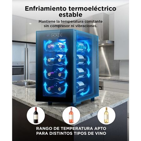 Cava De Vino Coolfroz Gadnic WCTE0008 8 Botellas Termoelectrica Display Led