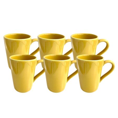 Set X 6 Jarros Mug 230 Cc Amarillo Oxford