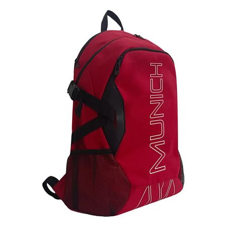 Mochila Deportiva Munich Brasilia Gran Capacidad Reforzada  Rojo Liso