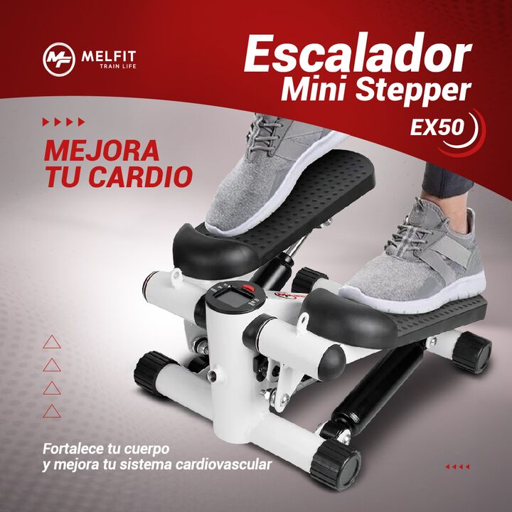 Mini Stepper Con Bandas Elasticas Melfit Fitness Escalador EX50 - Vista 2
