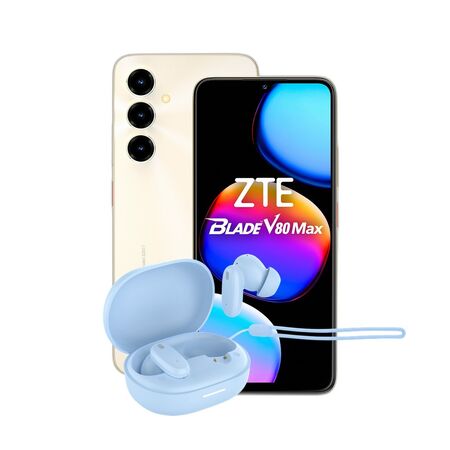 Combo ZTE V80 Max 4+256GB Dorado + Dekkin TWS FlowBuds Celestes