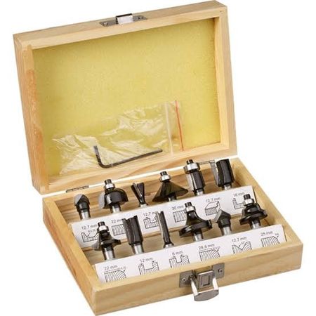 Kit Einhell de Accesorios para Router 12 Piezas Vástago 8mm
