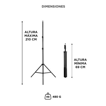 Tripode Profesional Gadnic 2,1 mts c/ Soportes para Celulares, Camaras y Fotografia