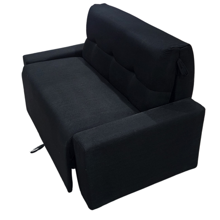 Sofa Cama Ayfa 2 Cuerpos Living Tela Rustica Negra