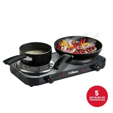 Anafe Electrica Liliana 2 Hornallas 1100w 5 Niveles AA912