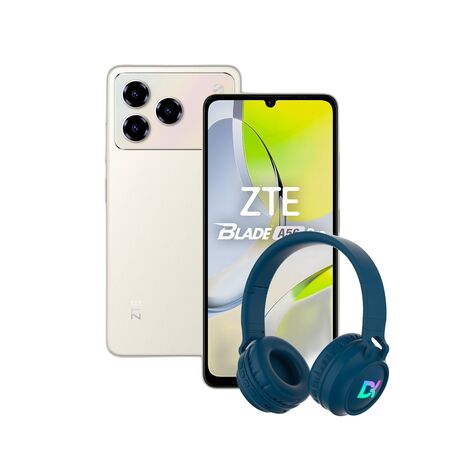 Combo ZTE A56 Pro 4+128GB Gold + Auriculares Vincha Bluetooth Dekkin