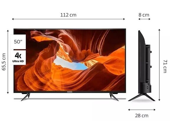 Combo Smart TV Led Telefunken 50" TK5026UG6G Google TV + SOPORTE LCD WALL MOUNT 26"A 63" De Regalo - Vista 2
