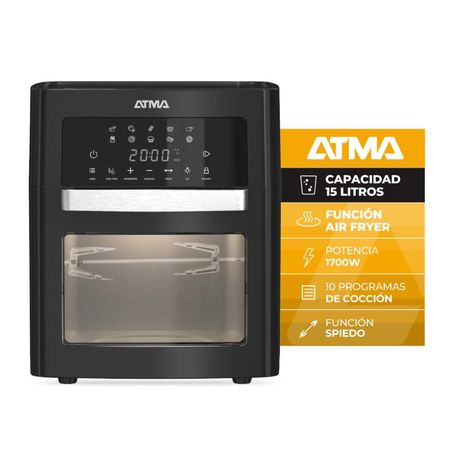 Horno Grill Y Freidora De Aire Atma 15lts Negra HGFAB1524