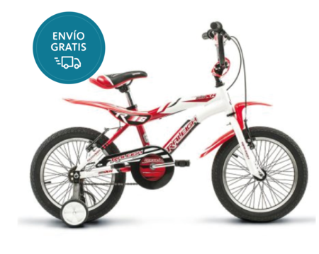 Bicicleta Raleigh MXR16 / Rojo/Blanco / Frenos V-Brake / 1Vel. / Cuadro de aluminio / Rodado 16"