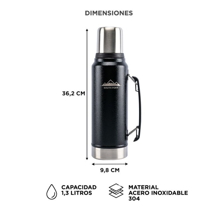Termo Blanco South Port Acero Inoxidable 1.3L - Vista 6
