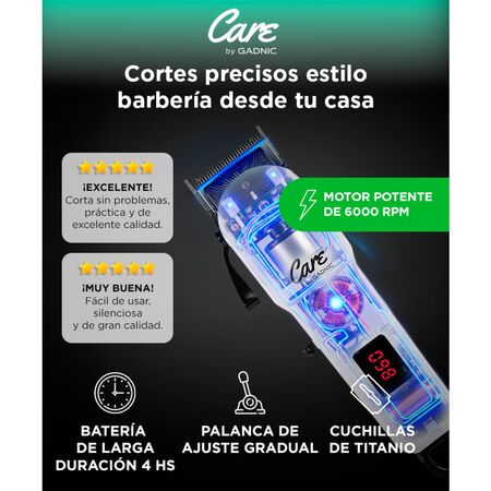 Máquina de Cortar Pelo Gadnic S2000+ Inalámbrica Profesional 10 Peines + Accesorios 