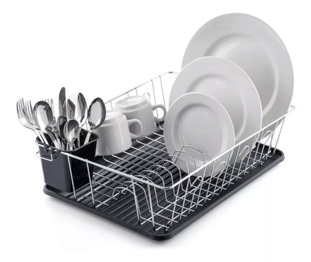 Escurre Y Seca Platos Hogar Actual Cromado Con Bandeja 