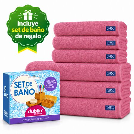 Combo X 3 Juegos de Toalla Y Toallón Cannon Hotelero 520gr