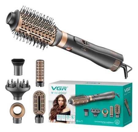 Cepillo Secador Alisador Modelador 6 en 1 Vgr V-491