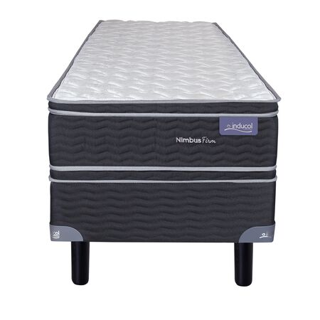 Colchon y Sommier Inducol Nimbus Firm 1 Plaza y media 100x190x26 Espuma de Alta Densidad Doble Pillow
