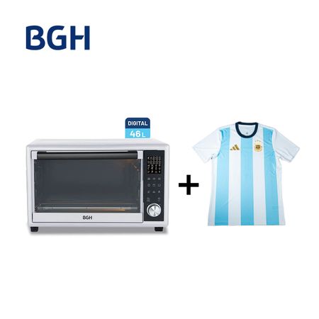 Combo Horno Eléctrico BGH 46 Litros Digital Blanco BHE46DB25I + Camiseta BGH adidas Talle M
