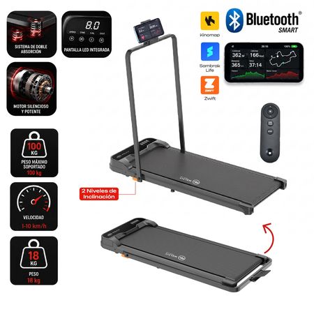Cinta De Caminar Eléctrica 10km 2hp Melfit Ejercicio 2 Niveles Inclinación Negro