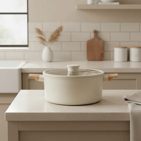 Olla 28cm Antiadherente Cerámico Harmony Inducción Beige
