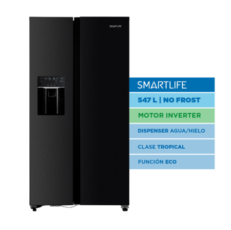 Heladera Side by Side Smartlife No Frost Inverter 547L Negro