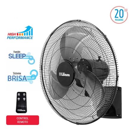 Ventilador De Pared 20 Power Liliana Vw20powr 50.8 Cm Negro Acero Metal 3