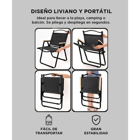 Silla Reposera Plegable Gadnic Portátil Con Apoyabrazos