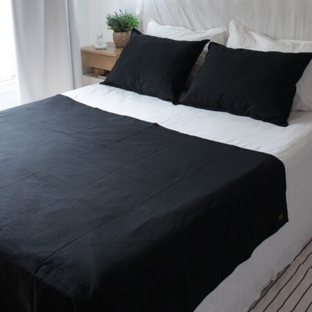 Combo 2 fundas de 70x50 + pie de cama Negro