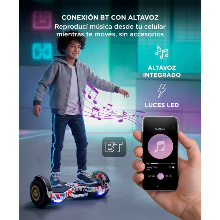 Patineta Eléctrica Gadnic Hoverboard Blth 8 Pulgadas Azul - Vista 5