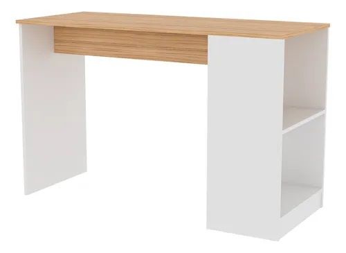 Escritorio Fiplasto 120cm Con Estante ES0007 Blanco y Coco - Vista 1
