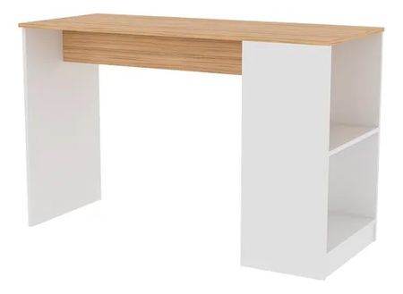 Escritorio Fiplasto 120cm Con Estante ES0007 Blanco y Coco