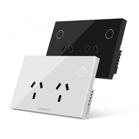 Tomacorriente Doble Hunnox Smart Táctil Blanco